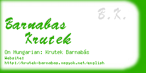 barnabas krutek business card